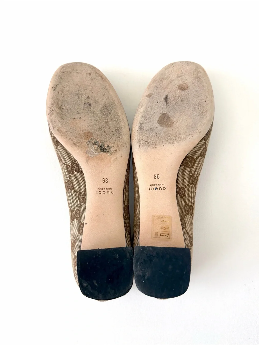 GUCCI | GG Monogram Canvas Interlocking G Block Heel Office Work Pumps EU 39